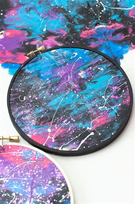 Diy Galaxy Painting Tutorial Embroidery Hoop Art For Kids