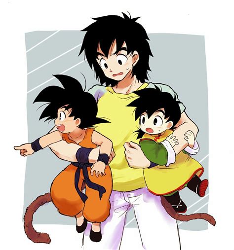 Goku and gohan meets goten for the first time, in the past. Goten with kid Goku and kid Gohan♡ XD | Dragon ball super goku, Kid goku, Anime dragon ball