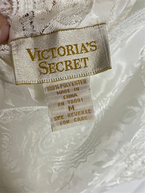 Vintage 80s Victorias Secret Gold Label White Satin And Lace Etsy