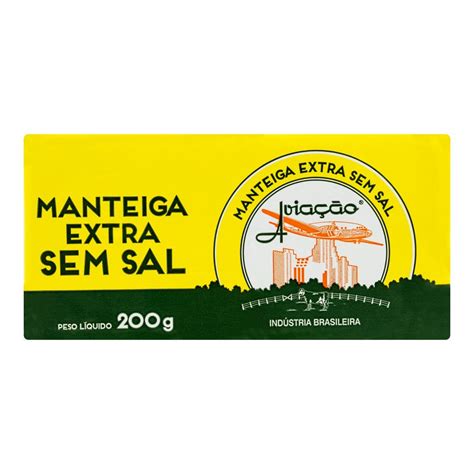 Manteiga Sem Sal AviaÇÃo Tablete 200g Pão De Açúcar