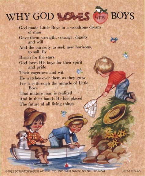 Why God Loves Little Boys Art Print Little