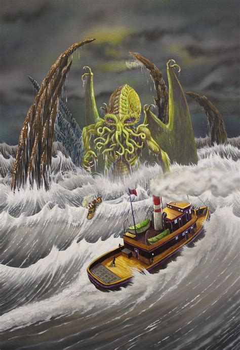 Most Recent Painting Of Cthulhu Called Cthulhu Rising Acrylic On