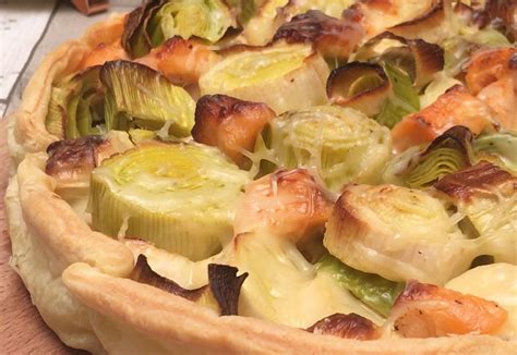 Tarte saumon poireau