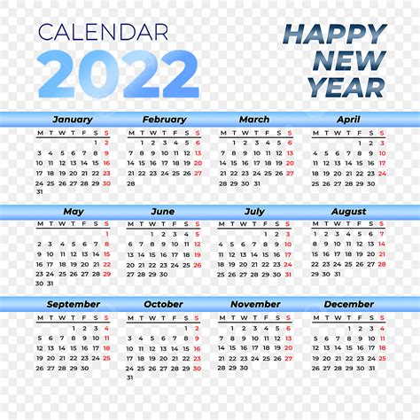 Gambar Kalender 2022 Template Biru Gradien Kreatif Kalender Satu