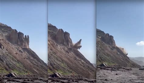 Video Cliff Collapses Onto Blacks Beach In La Jolla California