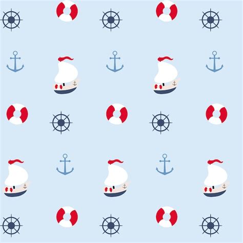 Free Vector Seamless Pattern In Marine Style