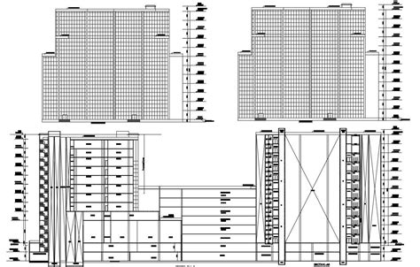 Section Plan Of High Rise Building In Autocad 2d Drawing Dwg File Cad