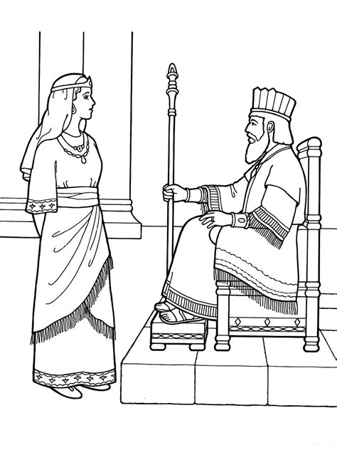 Bible coloring queen esther coloring pages. Esther
