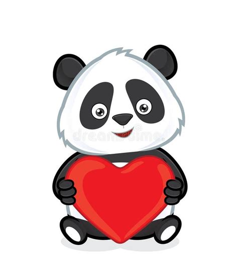 Panda Der Herzliebe Hält Lizenzfreie Abbildung Panda Herz Liebe