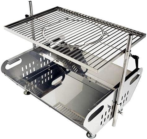 Amazon Com Skyflame Fire Pit Grill Combo Outdoor Stainless Steel Fire Pit Stand Portable C