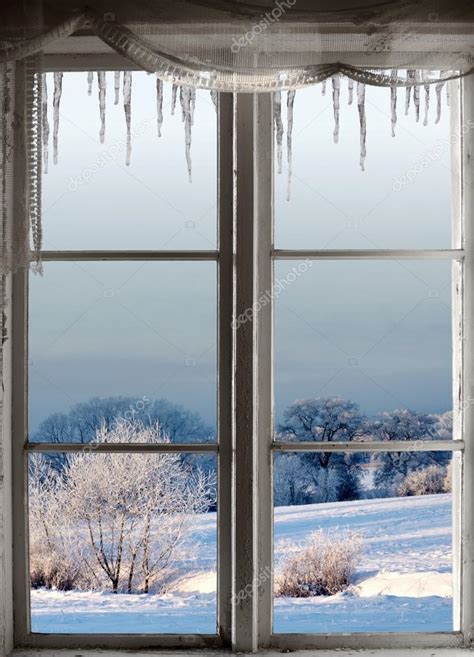 Winter Landscape Through Window — Stock Photo © Pinkbadger 33079267