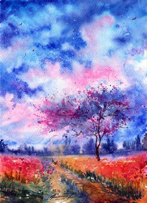 Free Shipping Print On Canvas Watercolor Paintings Divine