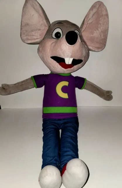 Chuck E Cheese Jumbo 30 Plush Stuffed Animal Toy Purple Shirt Jeans