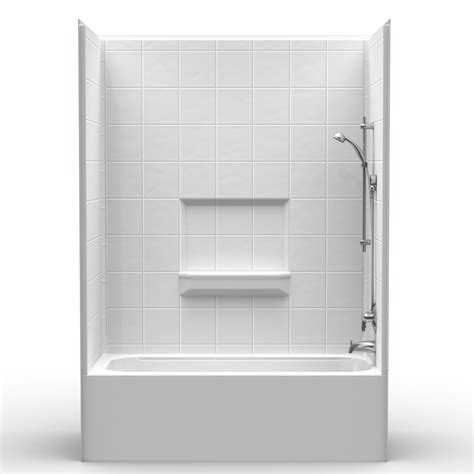 A tub will be dropped over this, and then the trim installed. Remodeler Tub/Shower - Four Piece 60x30 - Eight Inch Tile ...