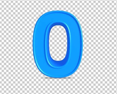 Cero Número Azul 0 Icono 3d Render Archivo Psd Premium