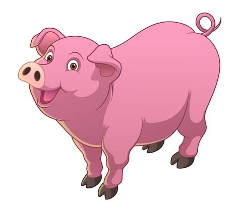 Ilustração de de desenho animado de porco Vetor Premium