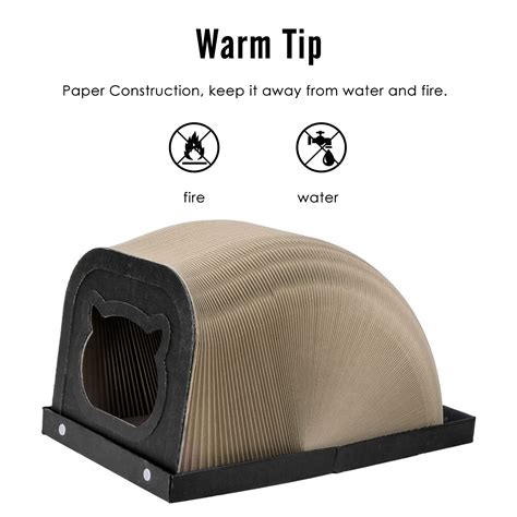 Pawaboo Collapsible Cardboard Cat Scratching Tunnel Post Cat House