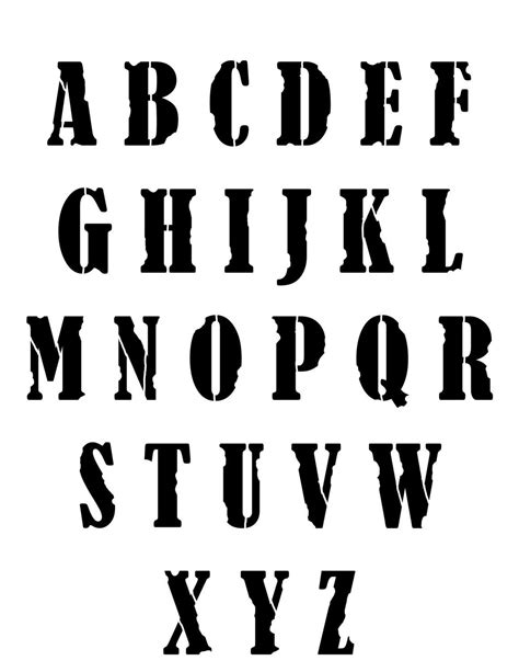 Grunge Font Stencil 8x10 Letter Stencils To Print Stencils Stencil Font