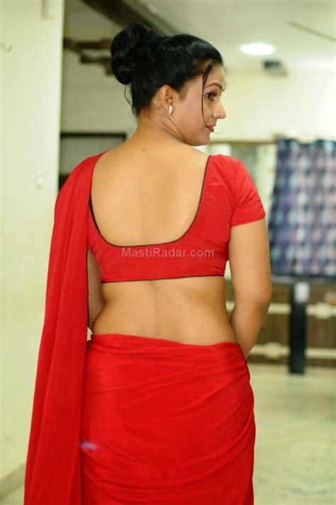 Apoorva Aunty Latest Spicy Hot Navel Show Stills In Red Saree