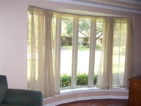Look of plantation shutters at your window for bay window curtain rods ceiling mount. Bay Window Sheers-Bendable Curtain Rod - Transitional ...
