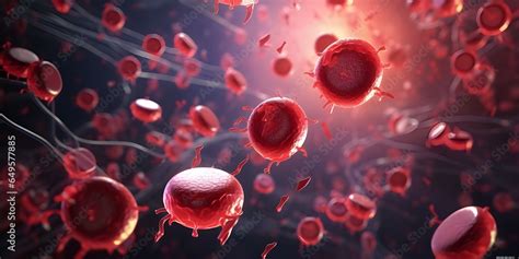 Red Blood Cells White Blood Cells And Platelets In Vein Cgi