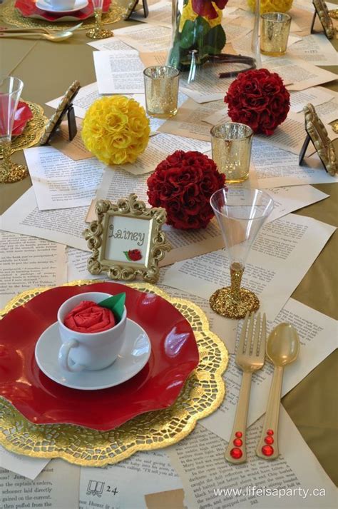 Beauty And The Beast Table Setting From Life Is A Party Inspiration