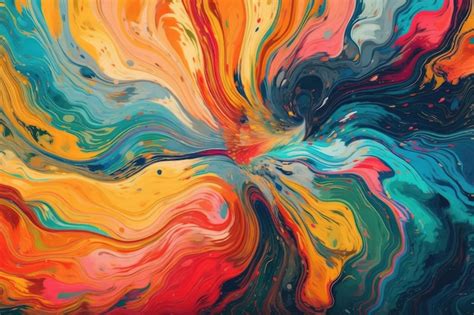 Premium Ai Image An Abstract Painting With Vibrant Swirls Of Color