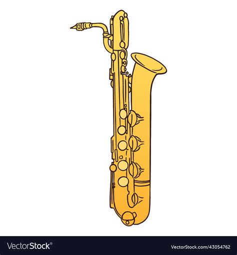 Semi Flat Baritone Saxophone Royalty Free Vector Image