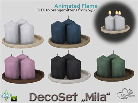 The Sims Resource Mila Decorset Three Candles