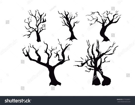 Lifeless Trees Branches Stock Vector Royalty Free 577539901