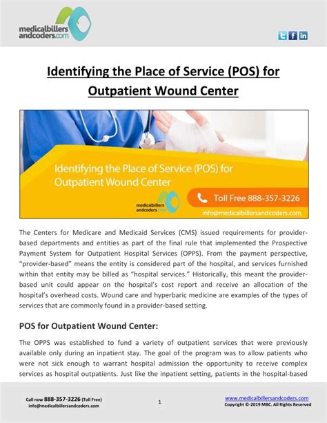 Ppt Identifying The Place Of Service Pos For Outpatient Wound