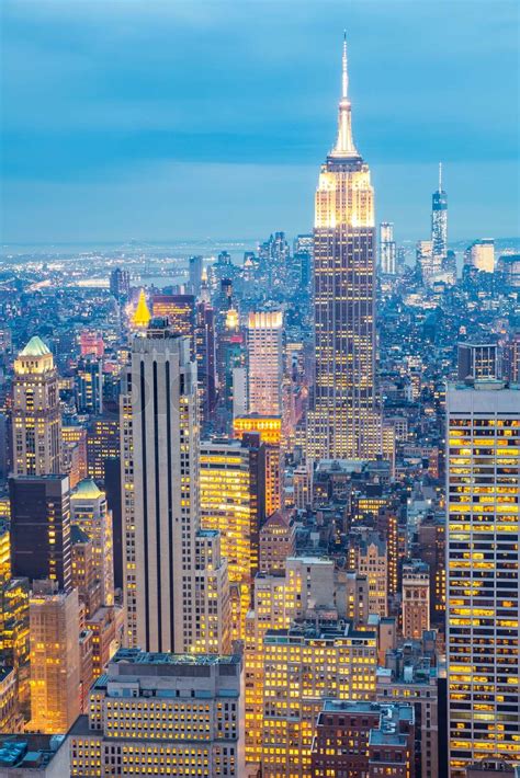 New York City Skyline Dusk Usa Stock Image Colourbox