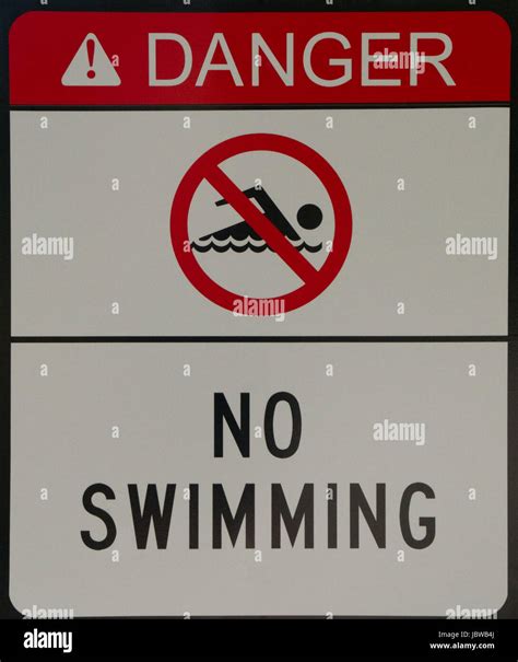 Warning Signno Swimmingswimmingprohibitedprohibition Signred