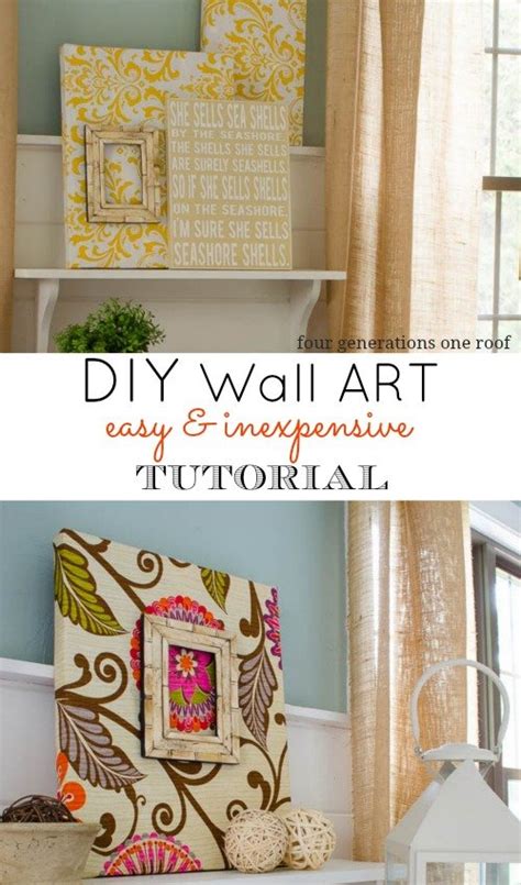 Fabric DIY Wall Art {tutorial} - Four Generations One Roof