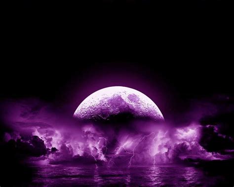 Purple Splash Purple Art Beautiful Moon Scenery