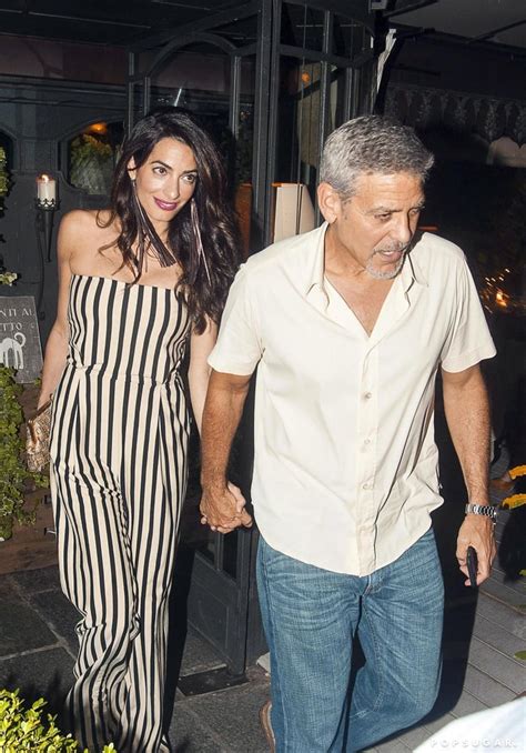 Amal Clooneys Striped Jumpsuit In Italy Popsugar Fashion