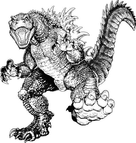 Terrifying Godzilla Coloring Pages : Color Luna