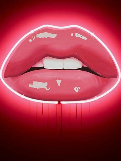 Pop Art Lips Lip Art Neon Lips Pink Lips Red Aesthetic Aesthetic