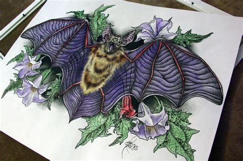 Bat With Datura By Nikasamarina On Deviantart