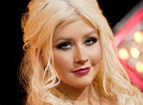 734289 Christina Aguilera Face Blonde Girl Hair Glance Rare