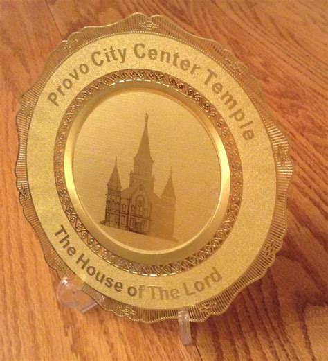 Polished Brass Engraved Plate Provo City Center Temple