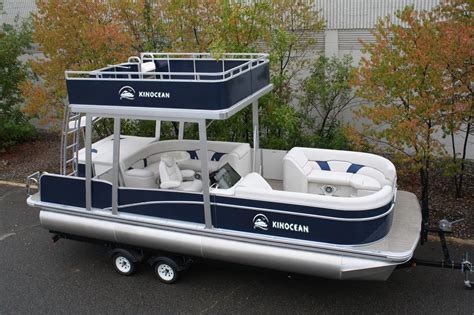 Kinocean Luxury Diy Aluminum Pontoon Party Boats With Bimi Top Design
