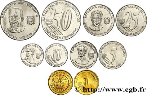 Ekuador Lot De 5 Monnaies 1 5 10 25 And 50 Centavos 2000 Fwo390338