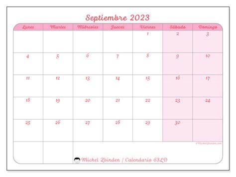 Calendario Septiembre De 2023 Para Imprimir “772ld” Michel Zbinden Sv