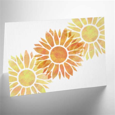 Sunflower Stencil Reusable Sun Flower Craft Stencil By Etsy
