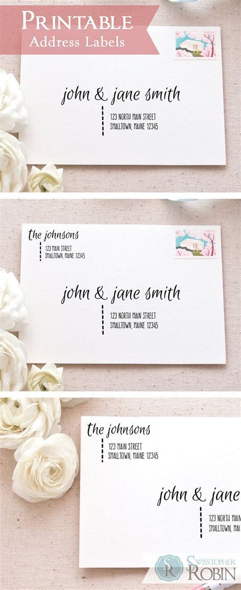 Each wedding invitation kit we offer comes with an option to order a single sample, including any embellishments you picture adding to it, such as ribbon and lace. Casual Calligraphy Address Label Bundle | Printable ...