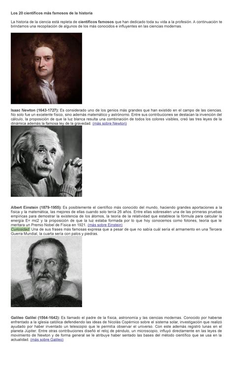 Los 20 Científicos Más Famosos De La Historia 🎓 Los 20 Científicos