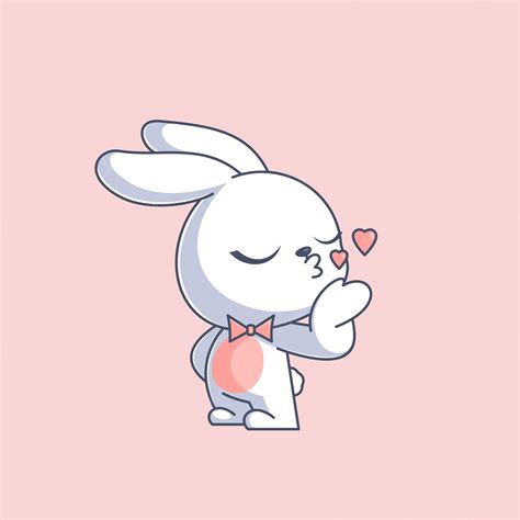 Premium Vector Cute Bunny Giving Love Kiss