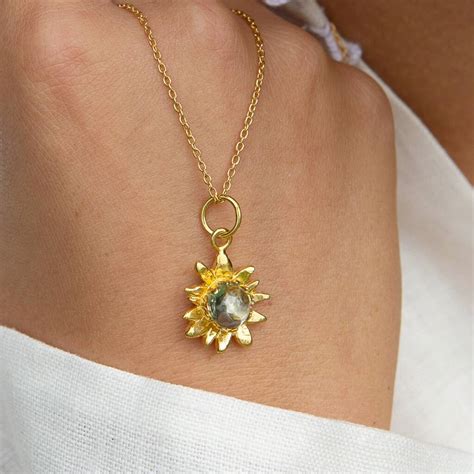 Gold Sunflower Necklace By Amulette | notonthehighstreet.com