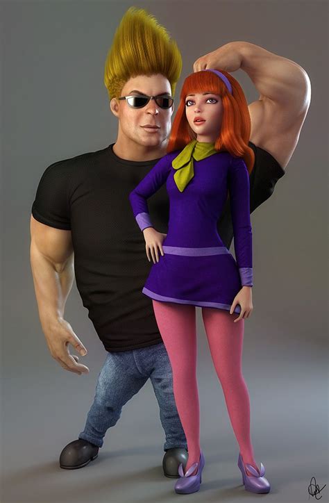 Johnny Bravo And Daphne From Johnny Bravo Scooby Doo Chase Realistic Cartoons Animated